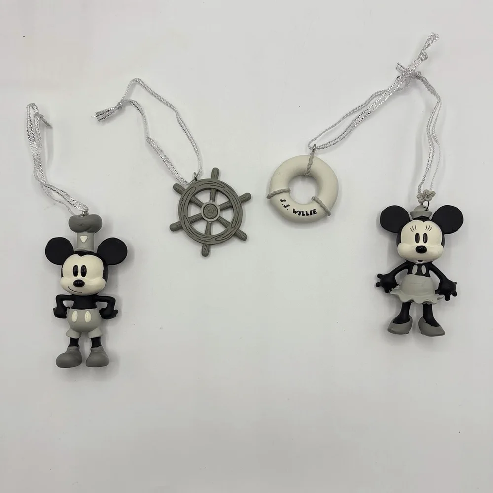 Disney Sketchbook Ornament Steamboat Mickey & Minnie 4pc Mini Set